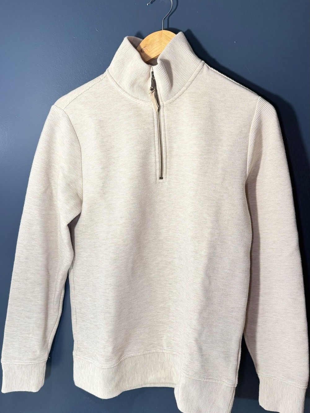 Banana Republic Men's Zip-Neck Sweater in Light Taupe
